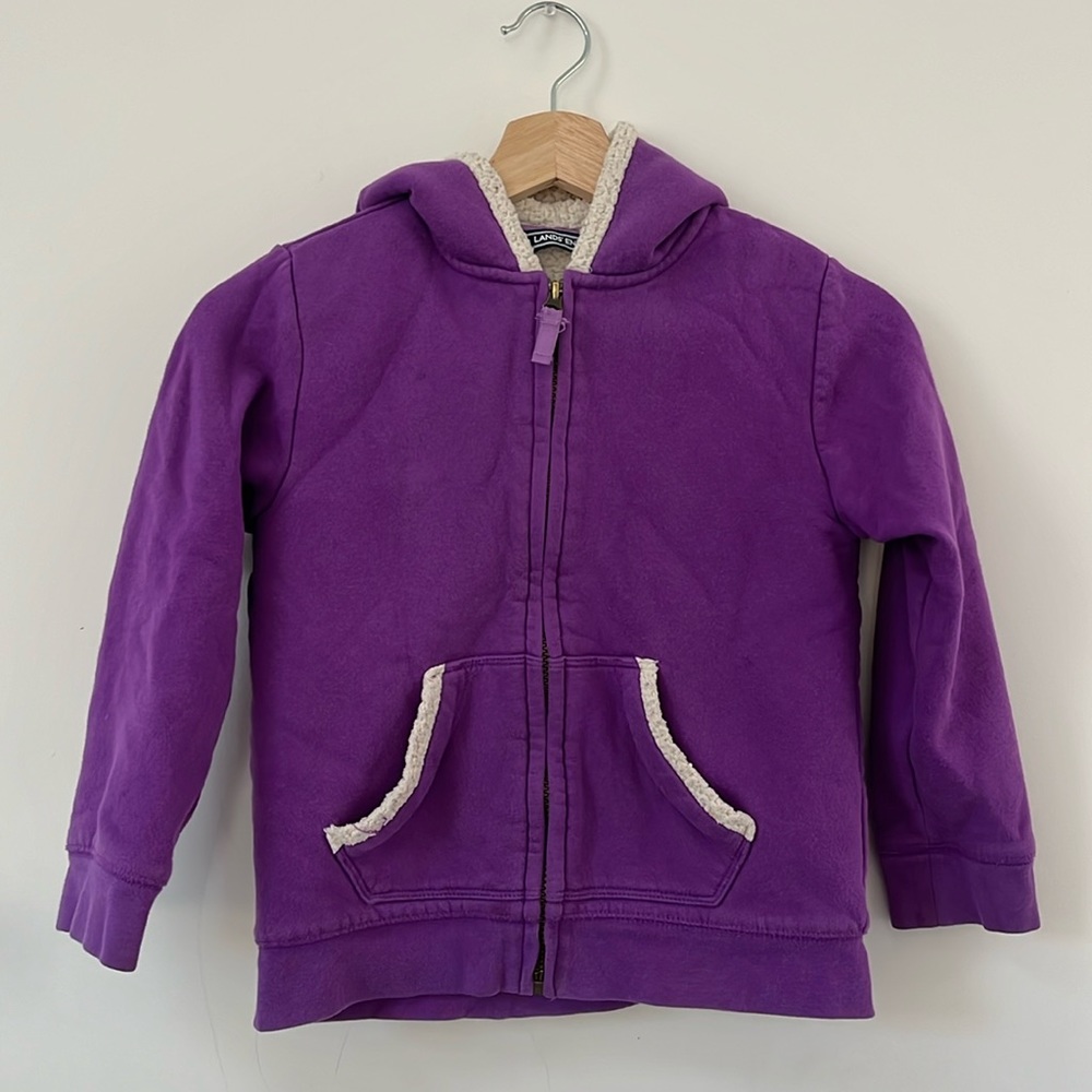 Purple Lands’ End sherpa lined hoodie size 6x-7